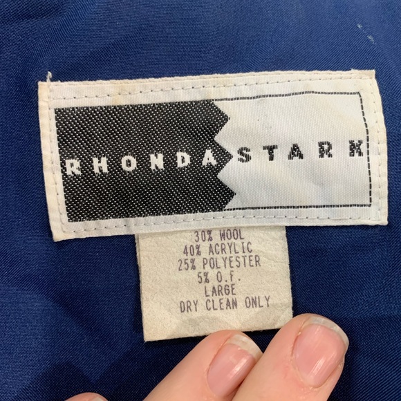 Vintage Rhonda Stark Aztec Wool Blazer Jacket Size Large - Picture 3 of 9